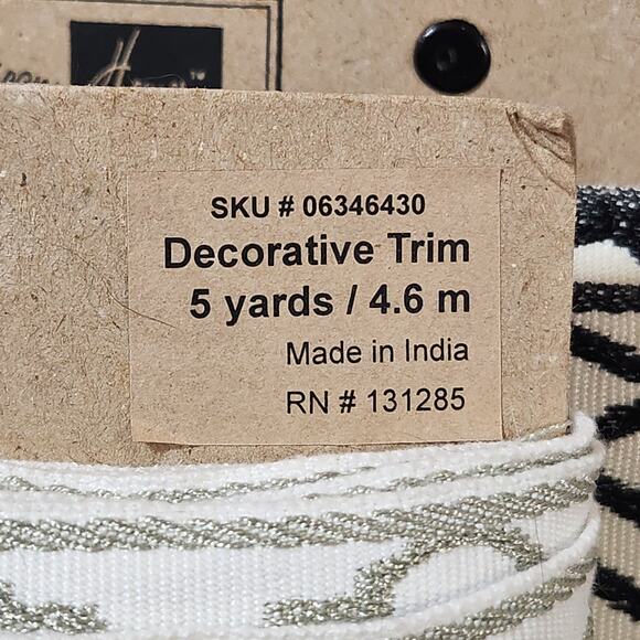 NWT Vatican Homes Woven Set of 2 Geometric Decorative Upholstery Trim - Picture 3 of 6